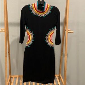 tamson embroidered mini dress